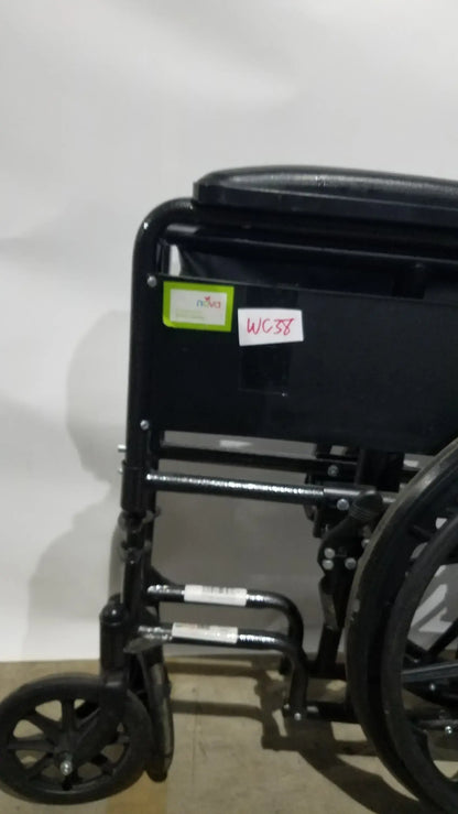 Nova Folding Manual Wheelchair - Lightweight Black Padded Comfort Seat