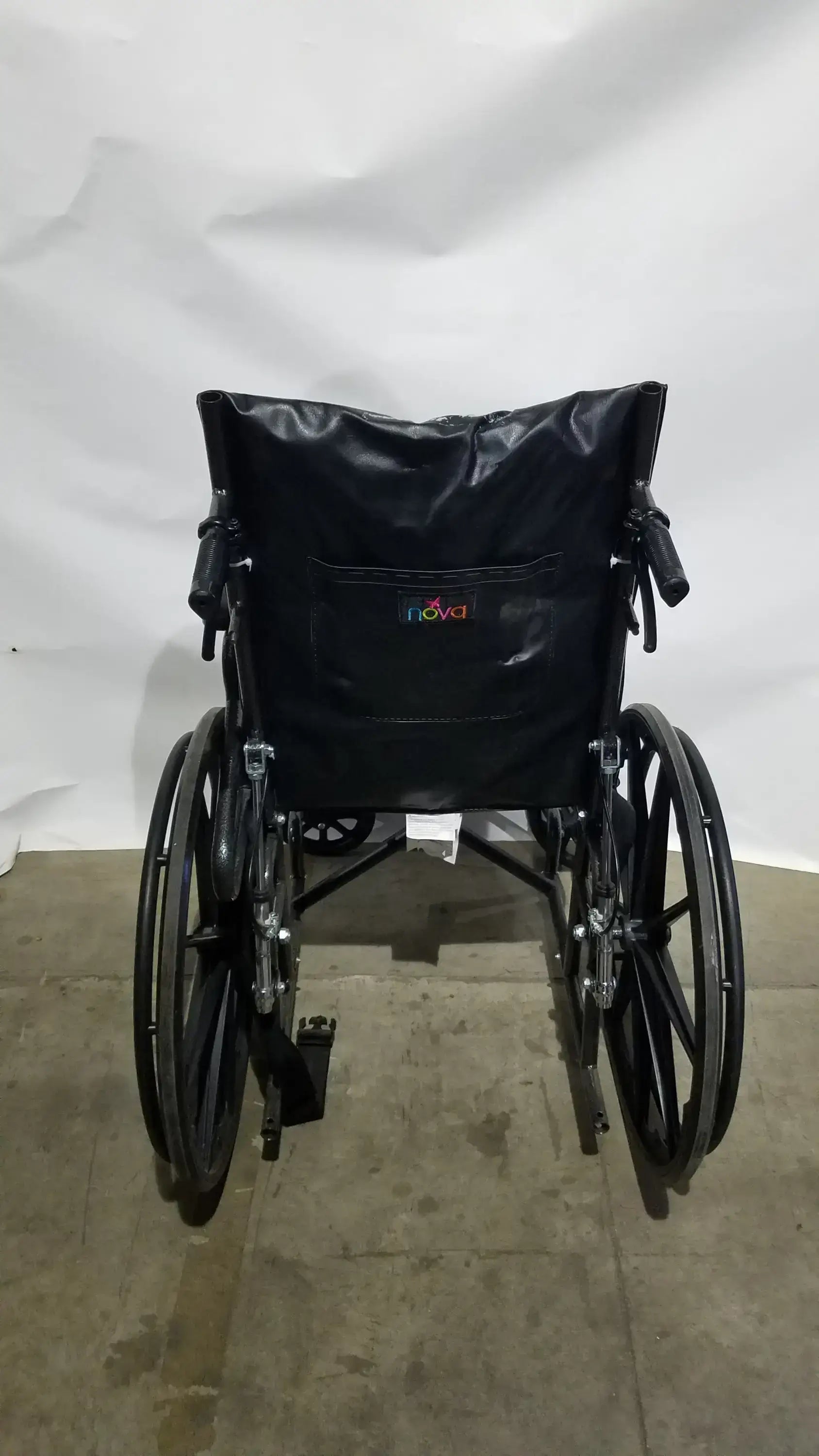 Nova Folding Manual Wheelchair - Lightweight Black Padded Comfort Seat