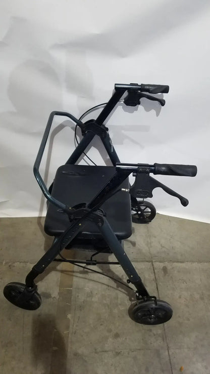 Nova Rolling Walker for Seniors 4-Wheel Rollator with Seat Black