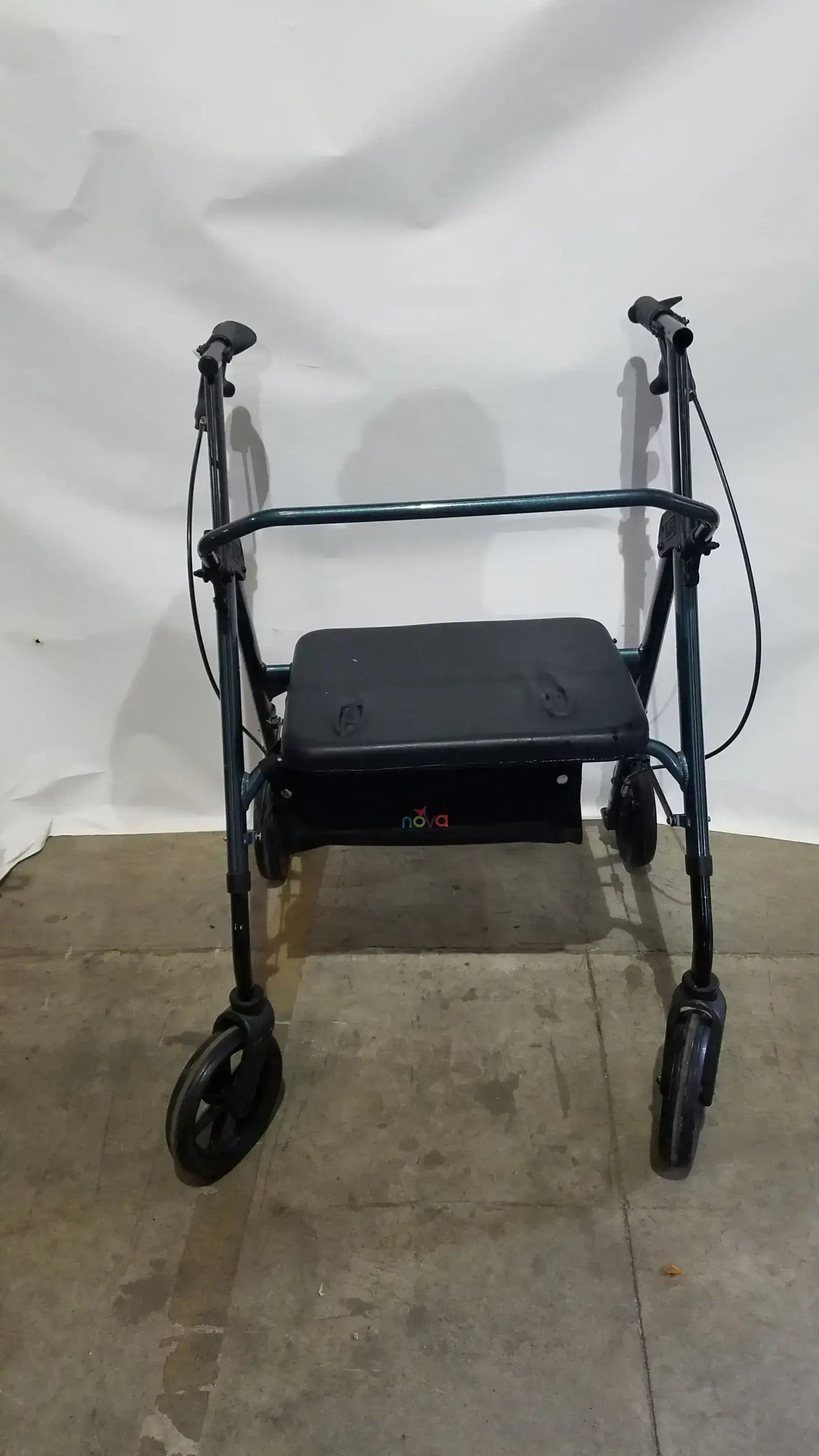 Nova Rolling Walker for Seniors 4-Wheel Rollator with Seat Black
