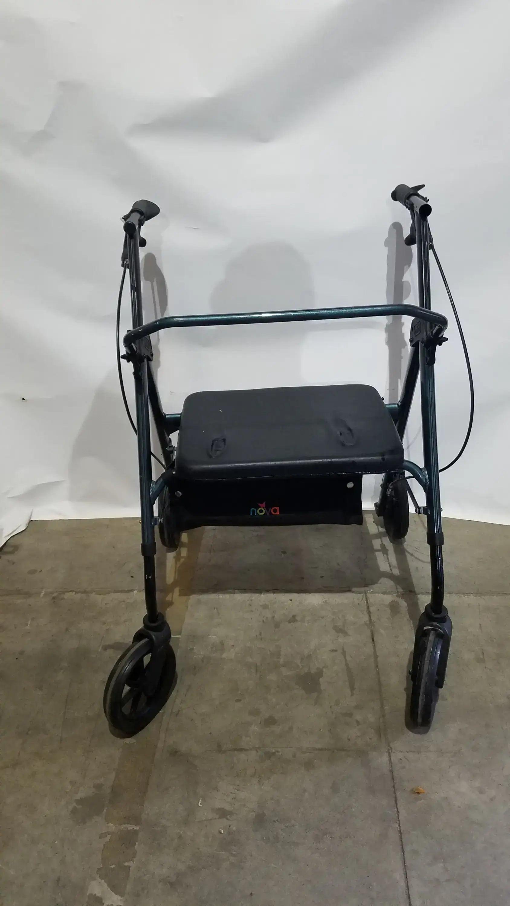 Nova Rolling Walker for Seniors 4-Wheel Rollator with Seat Black