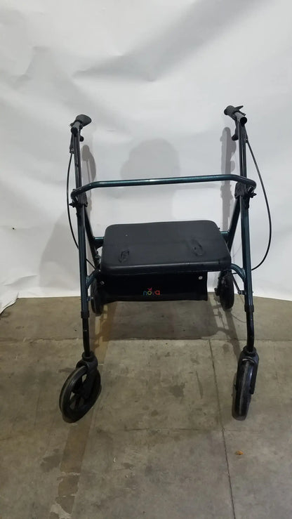 Nova Rolling Walker for Seniors 4-Wheel Rollator with Seat Black