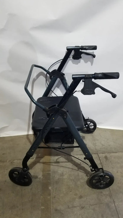 Nova Rolling Walker for Seniors 4-Wheel Rollator with Seat Black