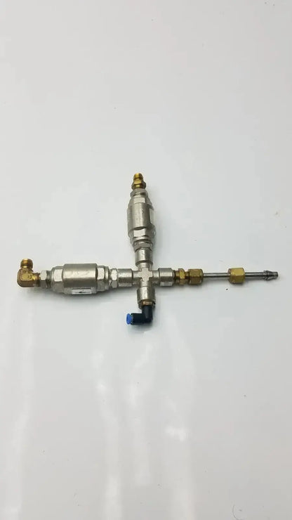 Silver and brass-colored numatics rv 37-a relief valve assembly with threaded fittings for fluid control g-bbde3-22s