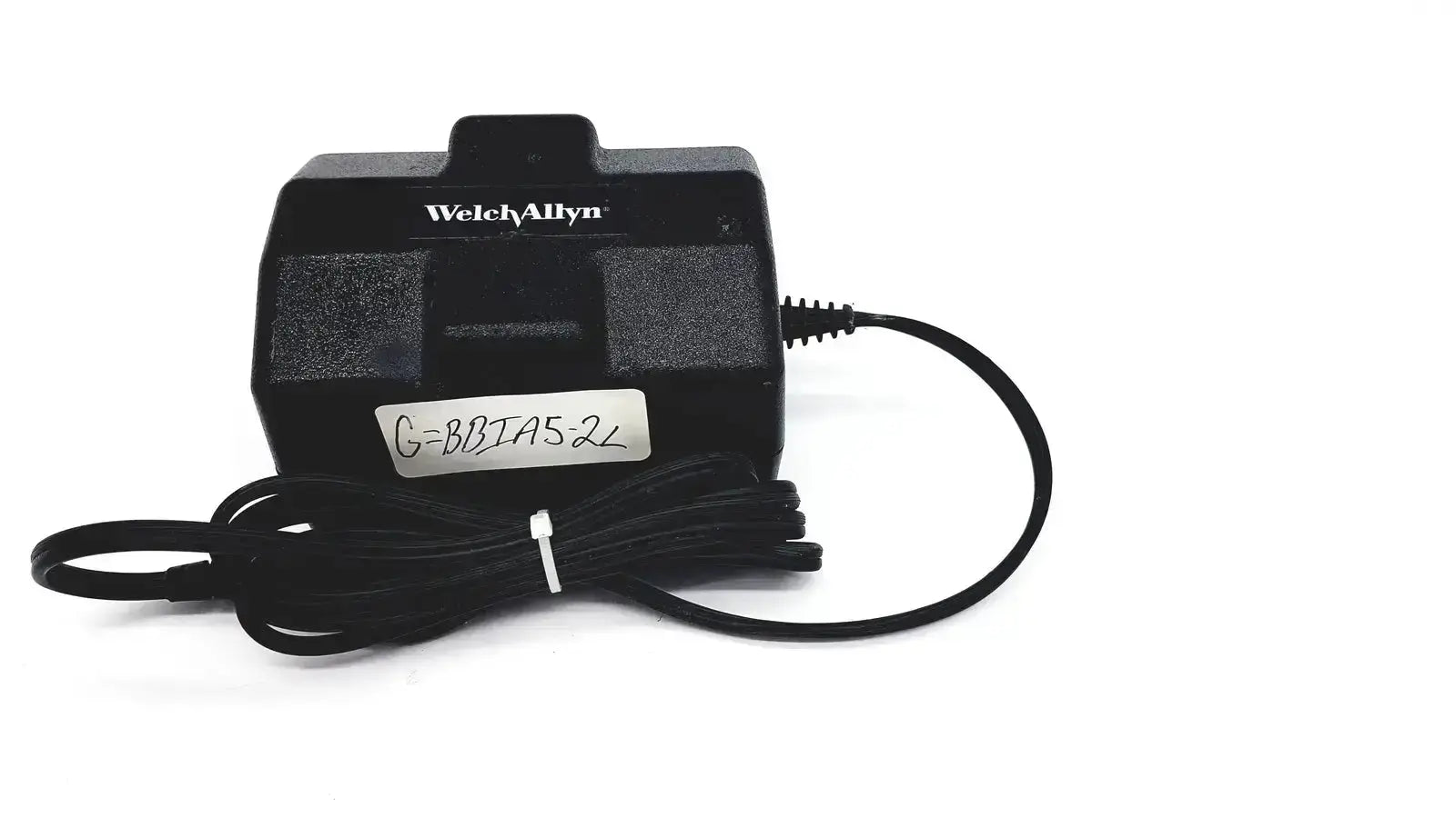 Black welch allyn propaq oem power supply g-bbia5-2l with textured surface and coiled power cord for patient monitor charger