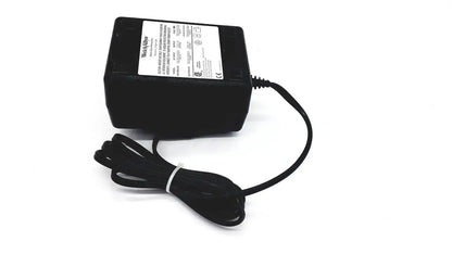 Black rectangular oem power supply for welch allyn propaq patient monitor with coiled cable and white label