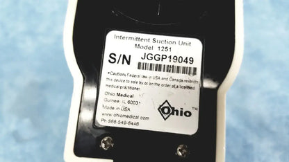 OHIO Intermittent Suction Regulator Unit Model 1251 S/N JGGP19049