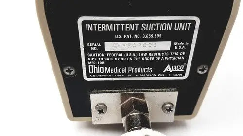 Ohio Medical Airco Intermittent Suction Vacuum Regulator Unit Wall Mt 0-200 mmHg