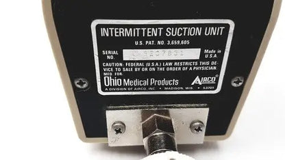 Ohio Medical Airco Intermittent Suction Vacuum Regulator Unit Wall Mt 0-200 mmHg