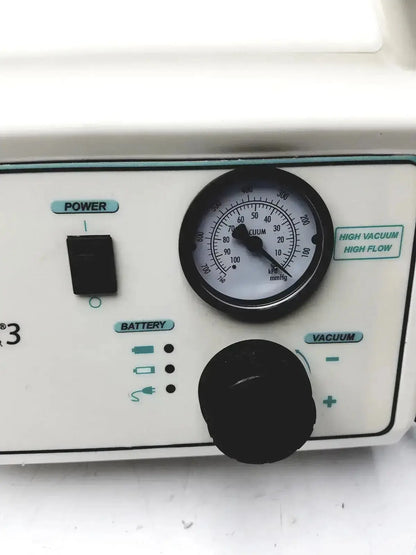 White ohio medical care-e-vac 3 portable aspirator suction pump with black dial and control knobs