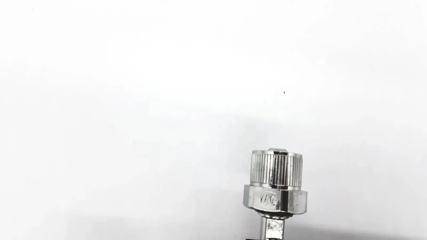 Silver metallic valve with knurled hexagonal head and threaded body for ohmeda ffa19643 intermittent unit