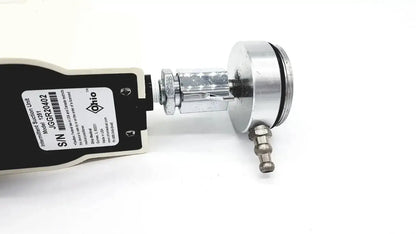 Silver metallic ohmeda ohio medical pressure sensor with black white labeled housing for medical intermittant suctiion
