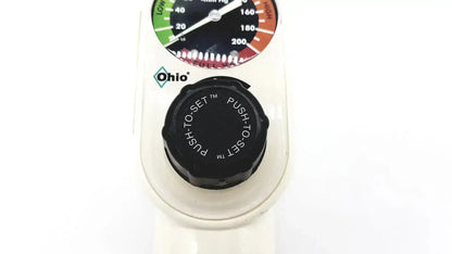 White ohmeda ohio medical intermittent suction regulator unit model 1251 with black push-to-set knob and color gauge
