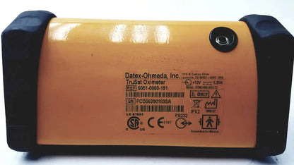 Yellow and black ohmeda trusat trusignal enhance sp02 oximeter with glossy finish for accurate oxygen monitoring