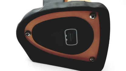 Black and orange matte usb charging port cover on the back of ohmeda trusat trusignal enhance sp02 oximeter 6051-0000-191 untested