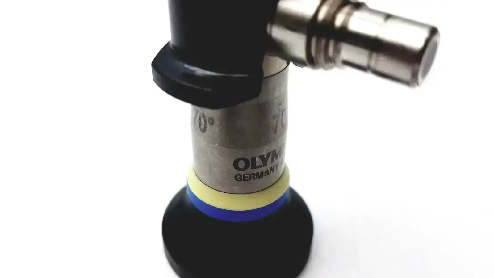 Black and silver Olympus A22003A rigid scope 4mm x 70º degree with metallic connector for medical endoscopy use