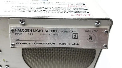 Olympus CLK-4 halogen light source with metallic silver finish and industrial design halogen light source unit