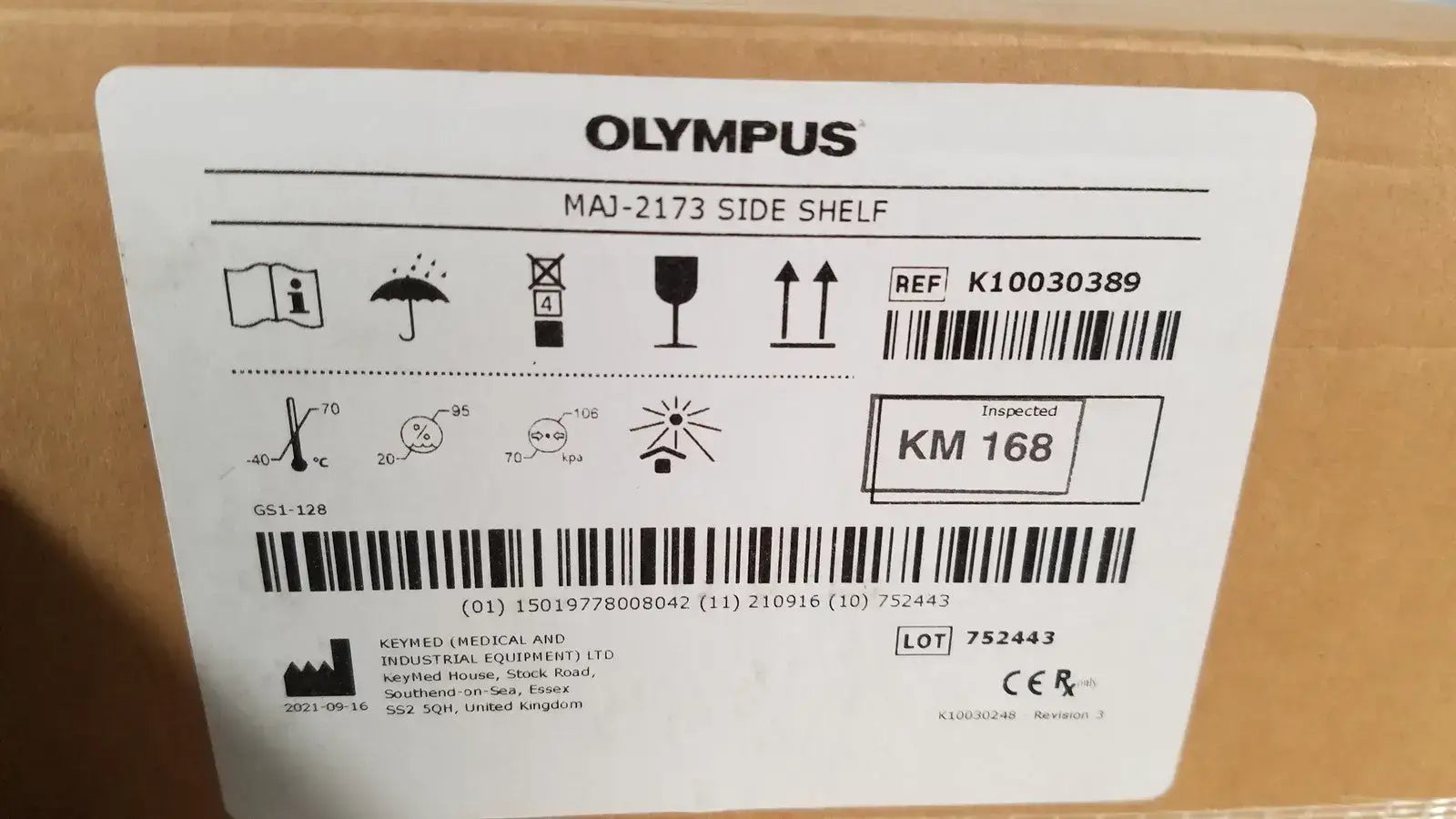 Olympus MAJ-2173 Side Shelf Ref K100300389 - Medical Equipment Accessory