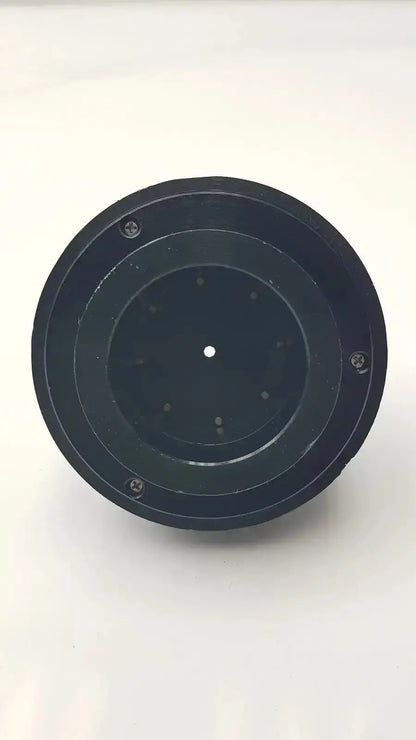 Black circular plastic olympus microscope condenser aplanat achromat 1.4 with four screws and central hole