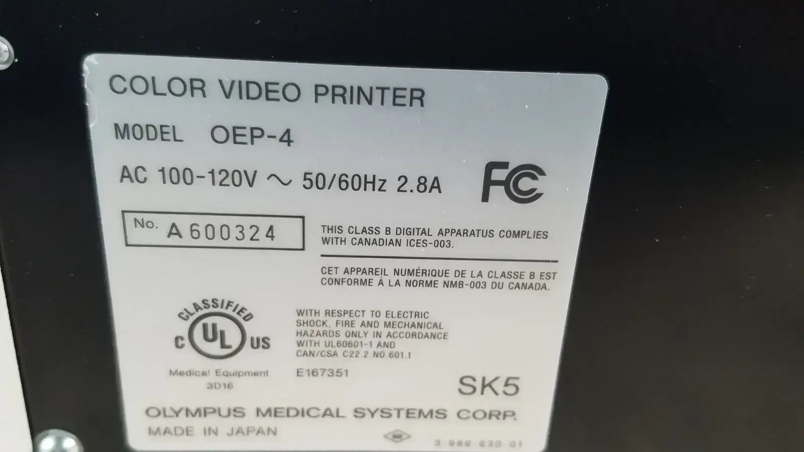 Olympus OEP-4 HDTV Color Video Printer - Medical