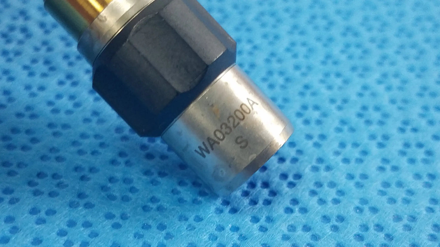 Silver metallic sensor with black hexagonal housing and engraved model number wa03200a for reuse medical equipment olympus wa03200a