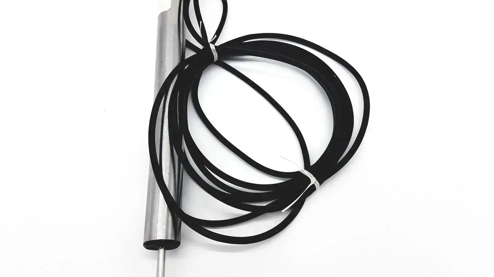 Black coiled cable attached to metallic cylindrical sensor probe of omega ld300-150 lvdt linear position sensor