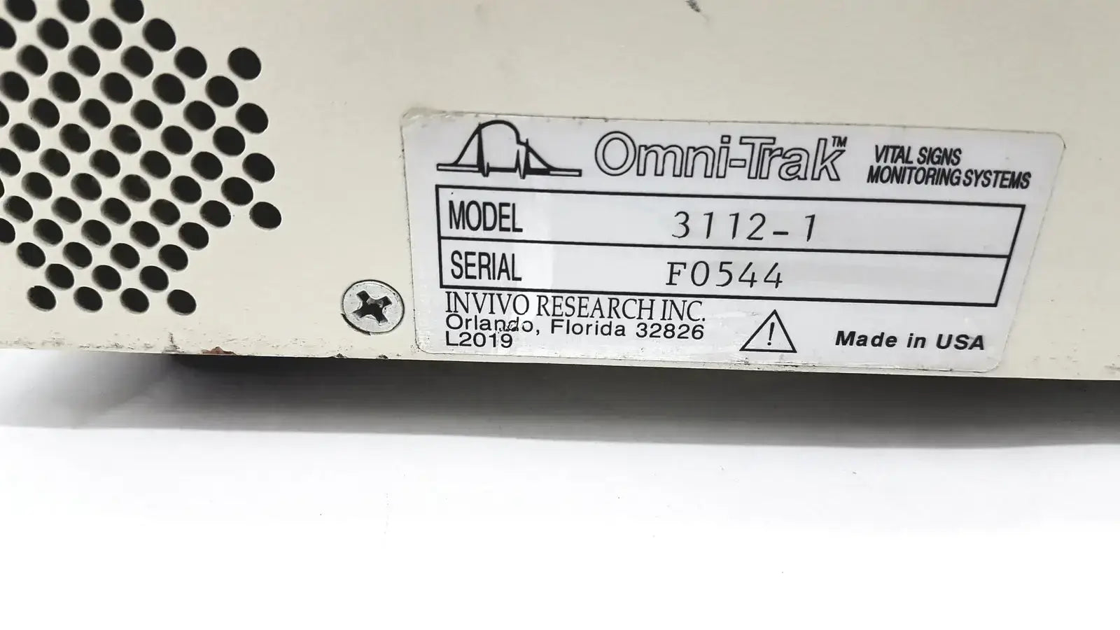 Omni-Trak Vital Signs Monitoring 3112-1 End Tidal Co2 Analyzer For MRI - CO2