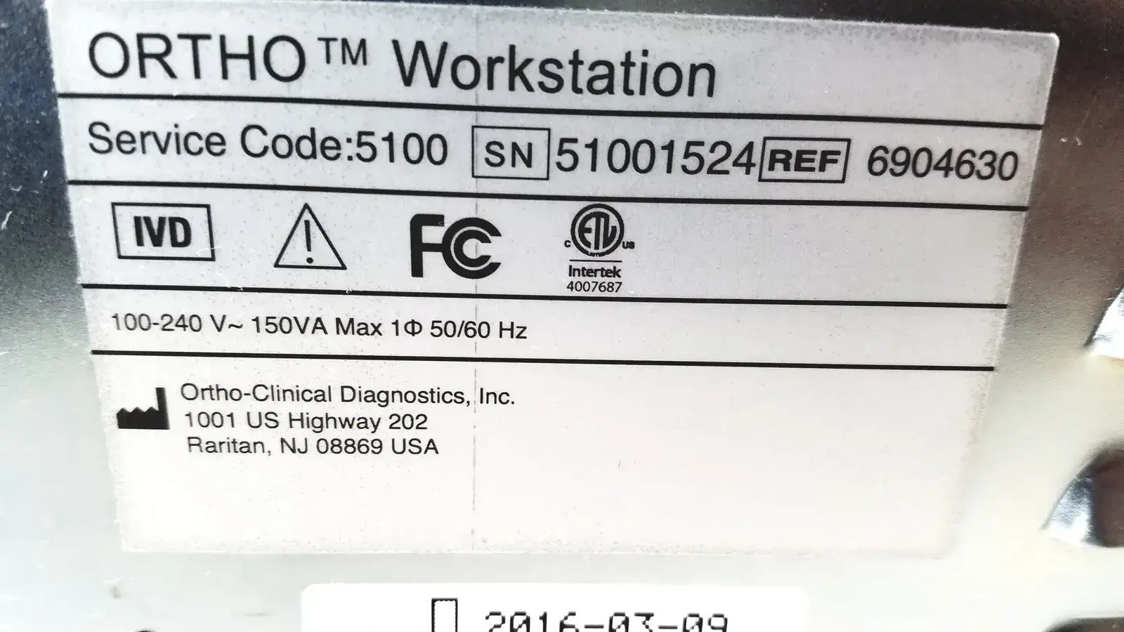 Ortho Workstation Clinical Diagnostics 6904630 - PCA Module
