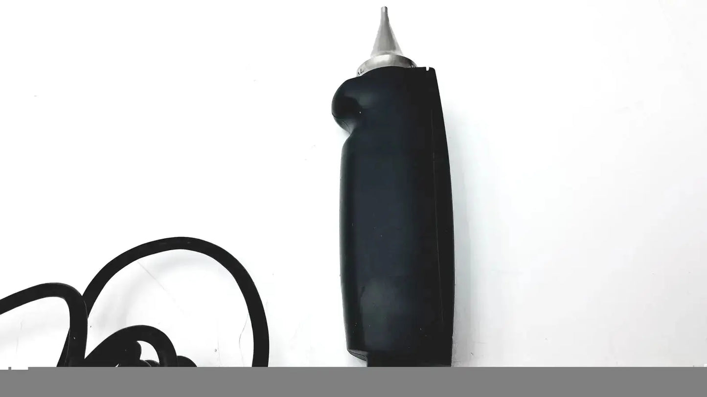 Black ergonomic grip with metallic tip of otocam 973530 video otoscope for hearing care used medical equipment for sale
