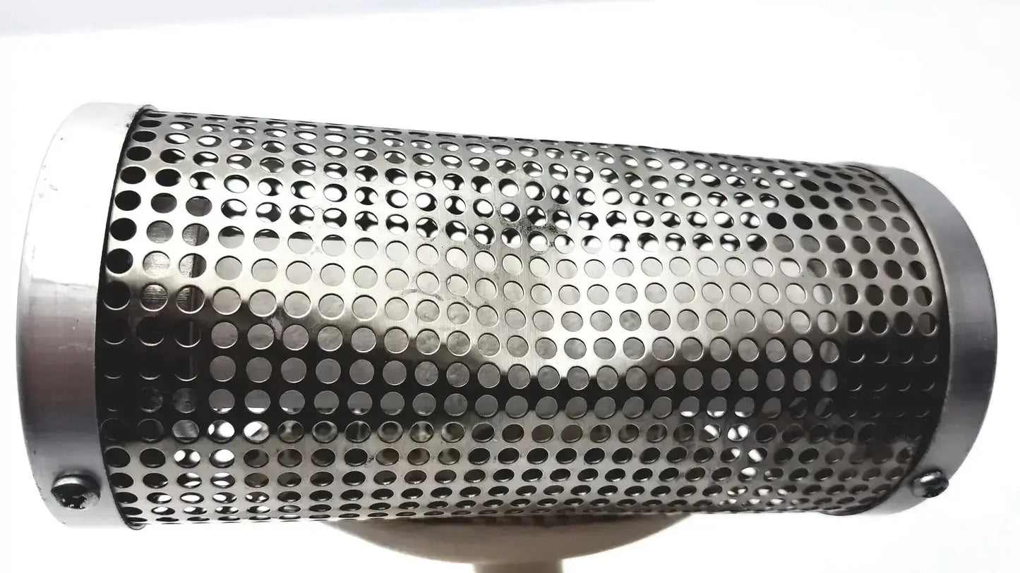 Oxford labware 8889-001007 bacti-cinerator iii sterilizer metal mesh container with polished silver cylindrical perforations