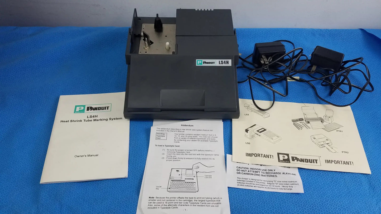 Panduit LS4H Heat Shrink Tube Marking System With Case and AC Adapter