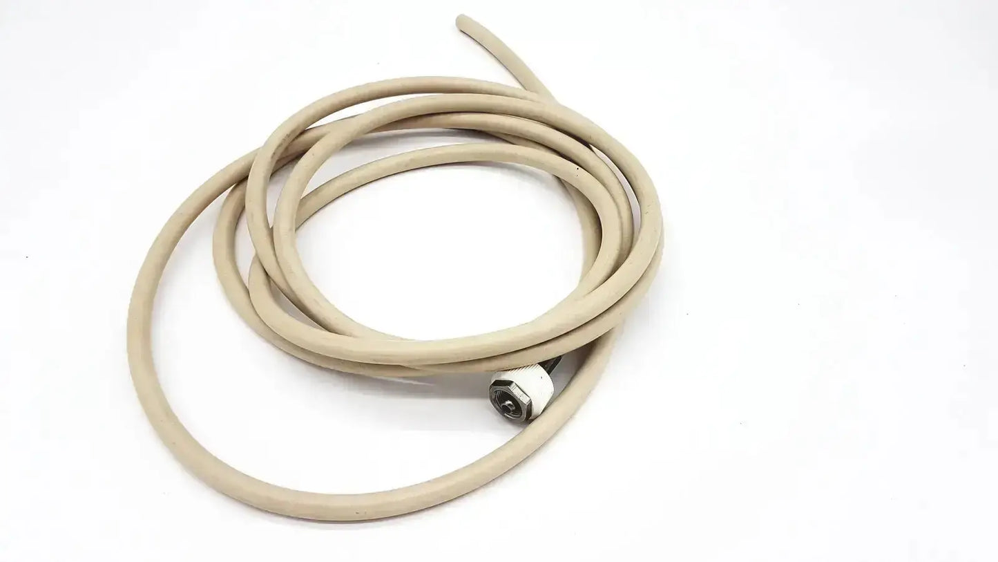 Beige coiled electrically conductive hose with metallic adapter end parker 5159-4 conductive hose product