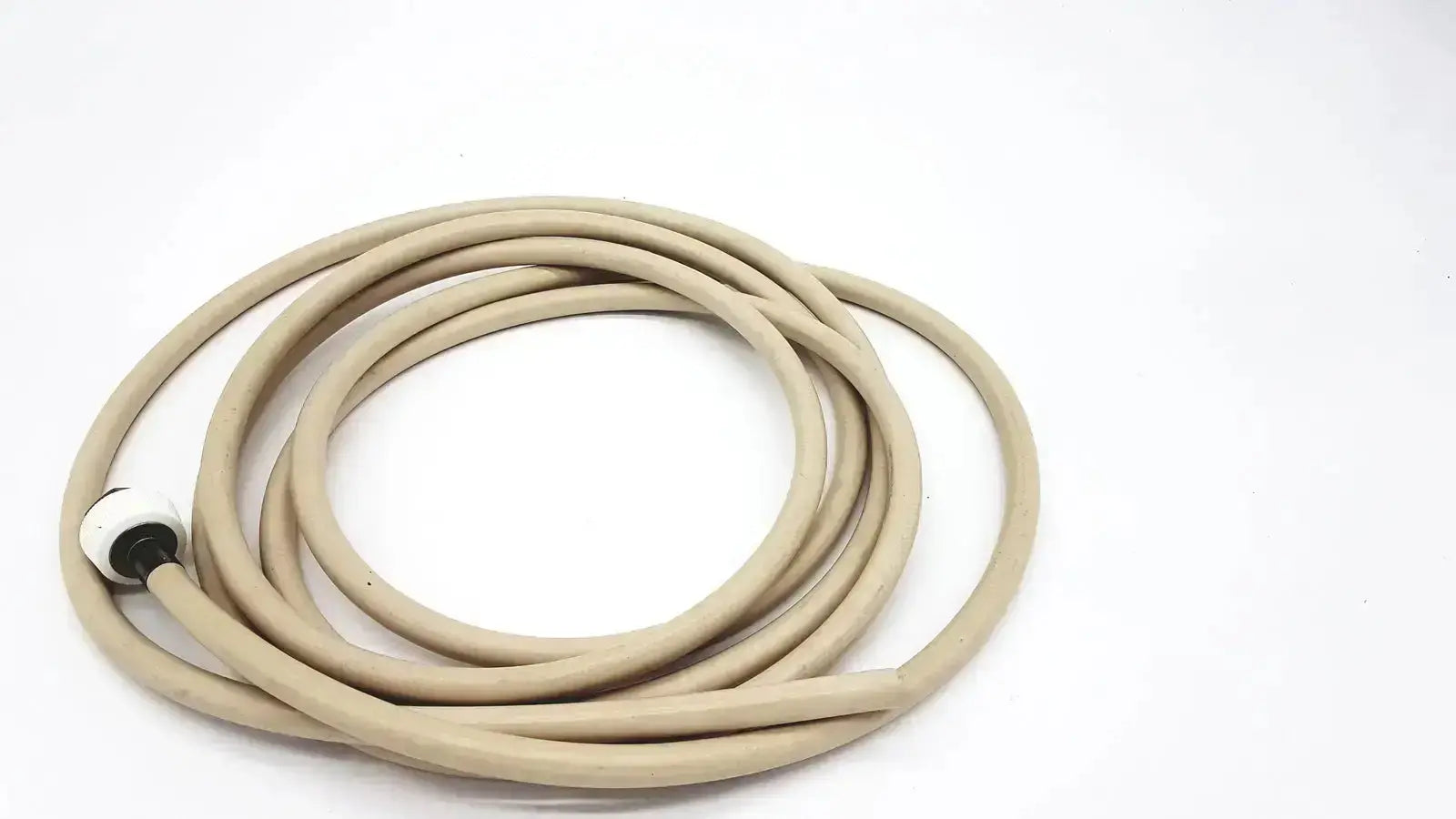 Beige electrically conductive hose parker 5159-4 with coiled cable and white and black adapter connector end