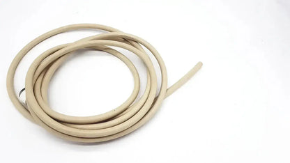 Beige coiled parker 5159-4 electrically conductive hose with adapter featuring smooth slightly textured surface