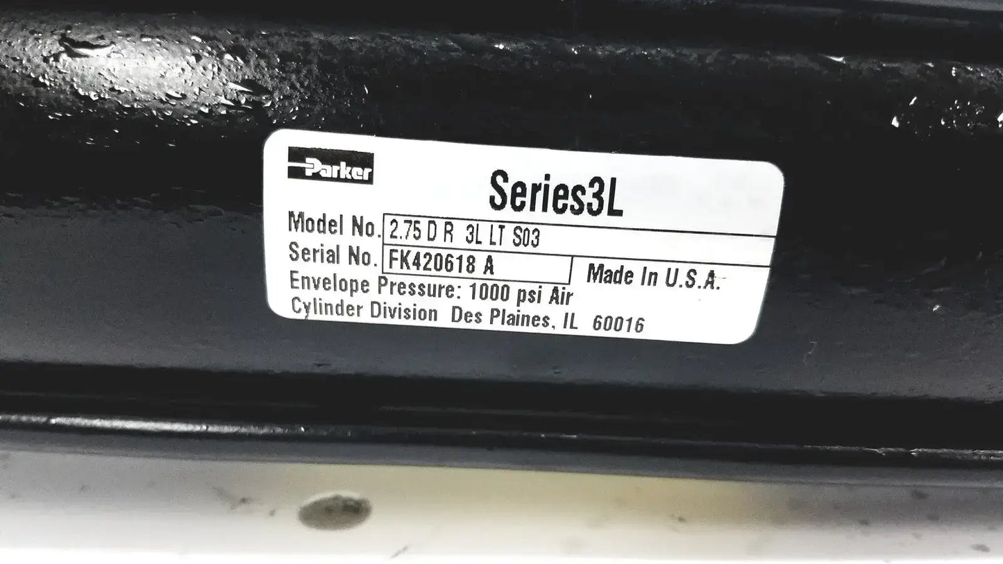 Parker Series 3L Model # 2.75 D R LT S03 1000 PSI Air Hydraulic Cylinder