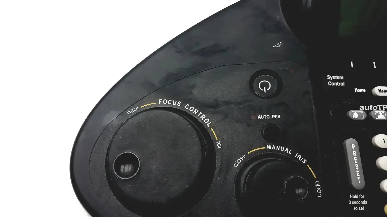 Black plastic parker vision jsc-2100 camera man shot director controller with focus control and manual iris dials