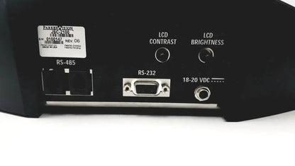 Black parker vision jsc-2100 camera man shot director controller back with silver rs-485 rs-232 ports and rotary knobs