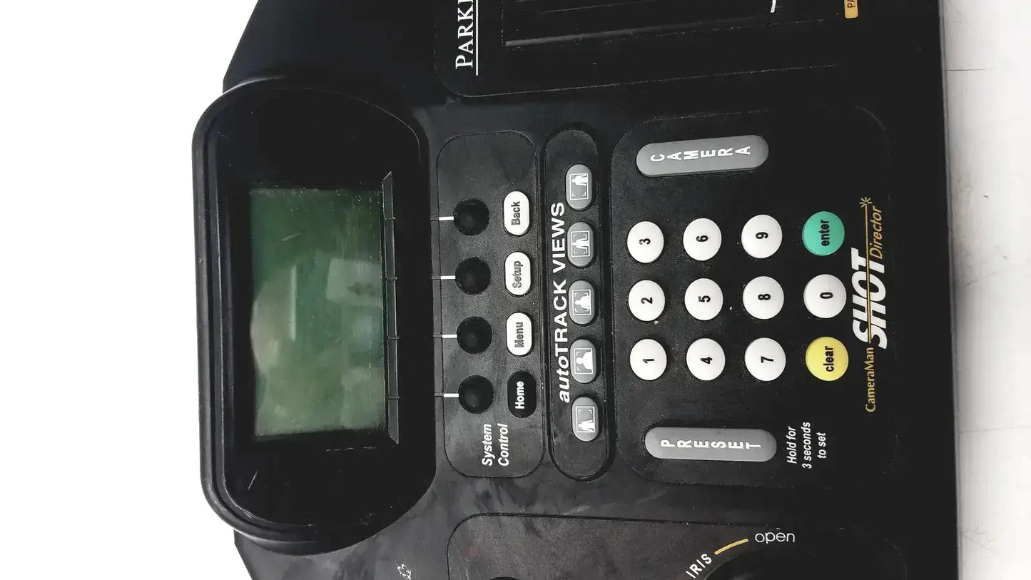Black plastic parker vision jsc-2100 man shot director controller with green screen and white buttons for camera man shot use