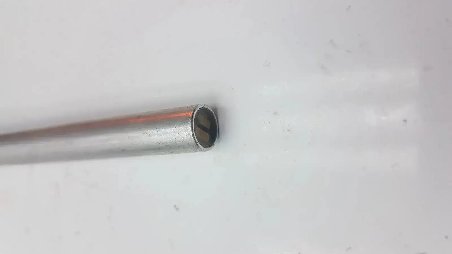 Silver-colored metal pencil doppler probe with hollow threaded end for parks medical electronics 8.1 mhz pencil doppler