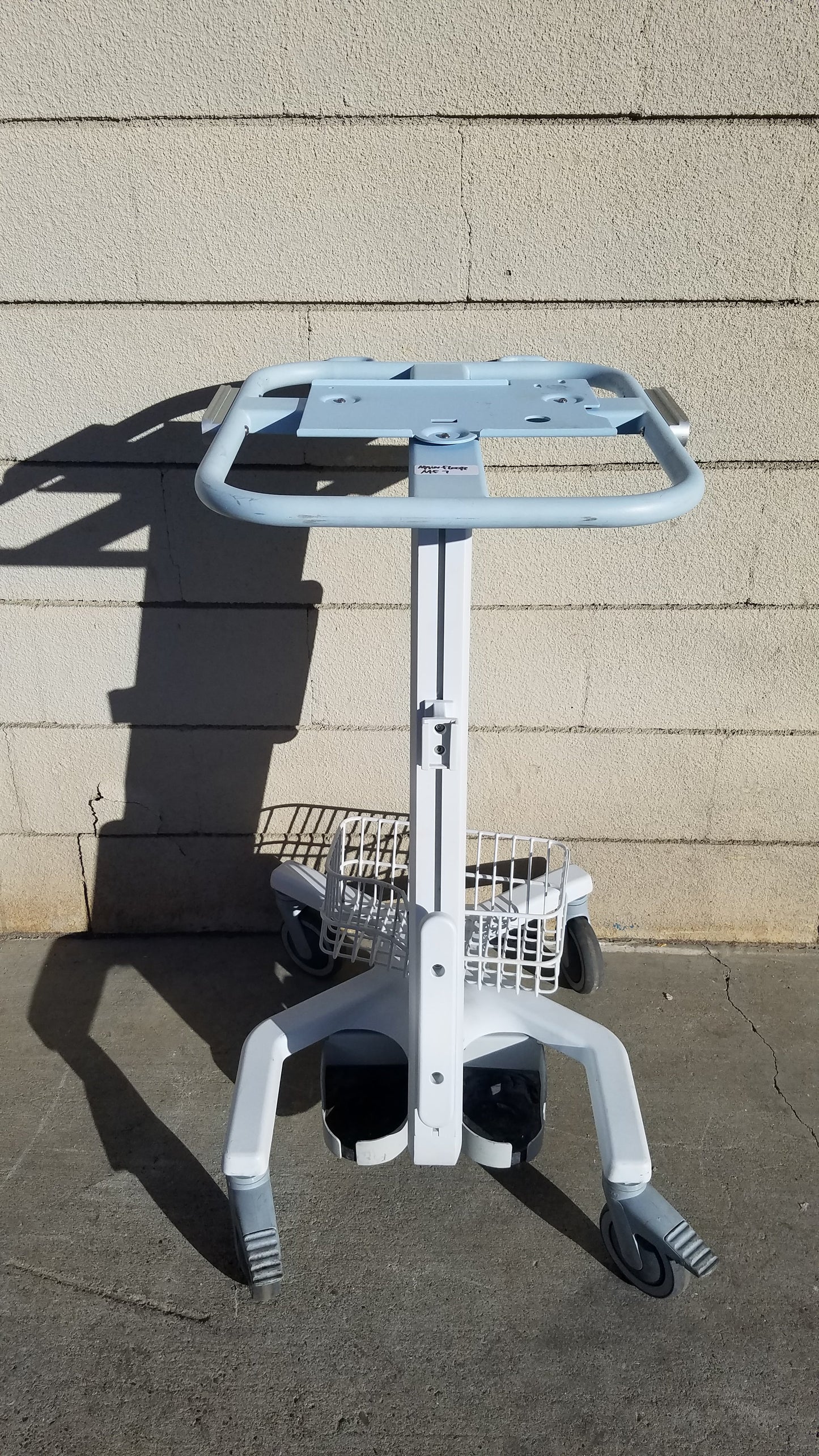 Patient Monitor Rolling Stand Medical Cart With Basket - Roll