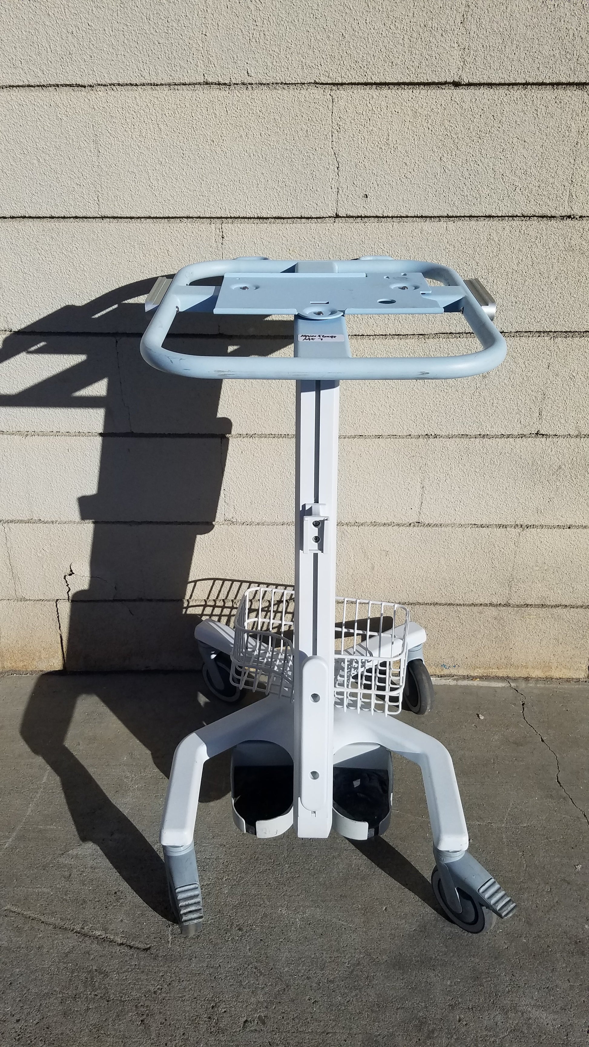 Patient Monitor Rolling Stand Medical Cart With Basket - Roll