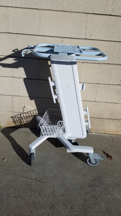 Patient Monitor Rolling Stand Medical Cart With Basket - Roll