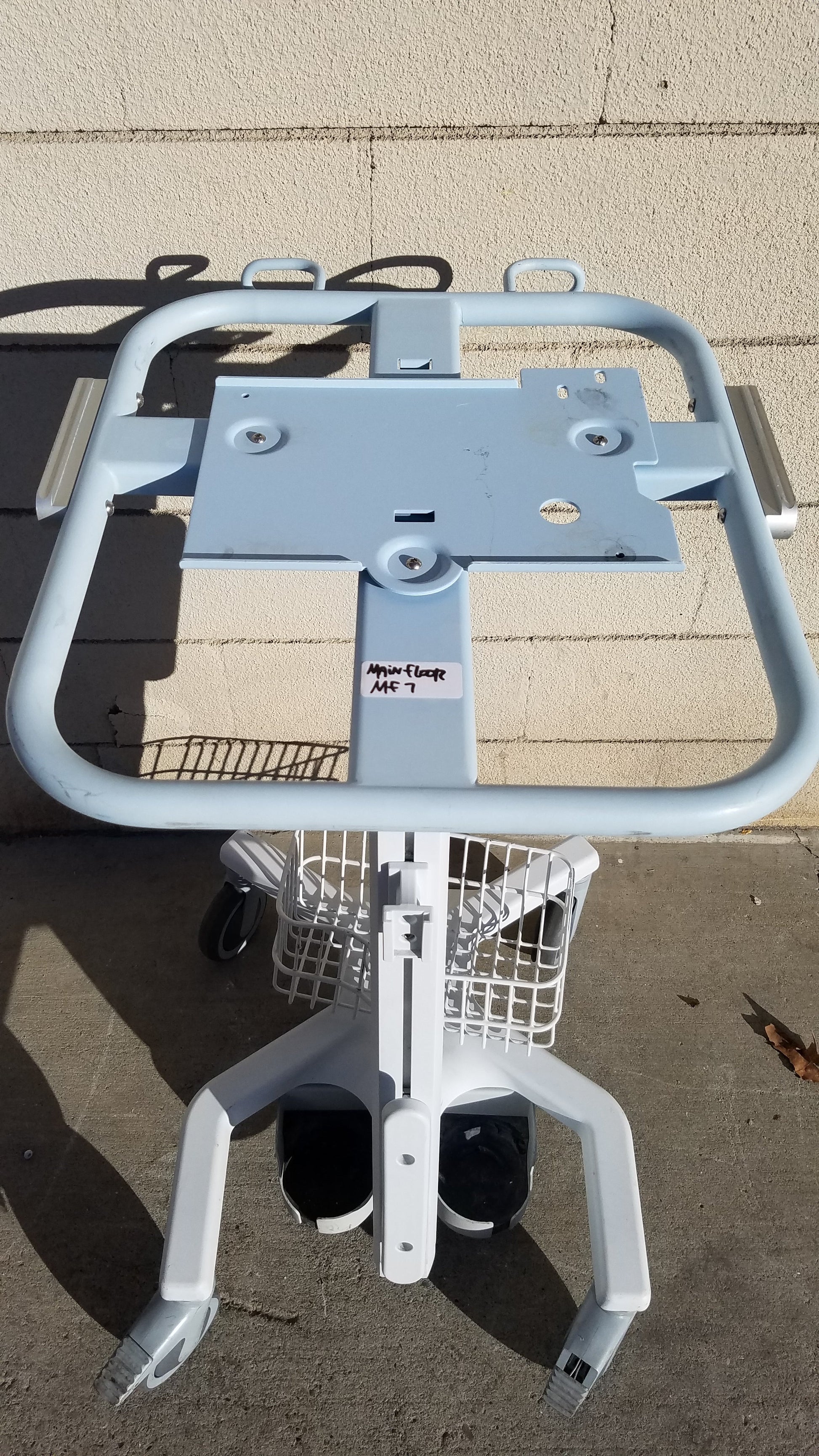 Patient Monitor Rolling Stand Medical Cart With Basket - Roll