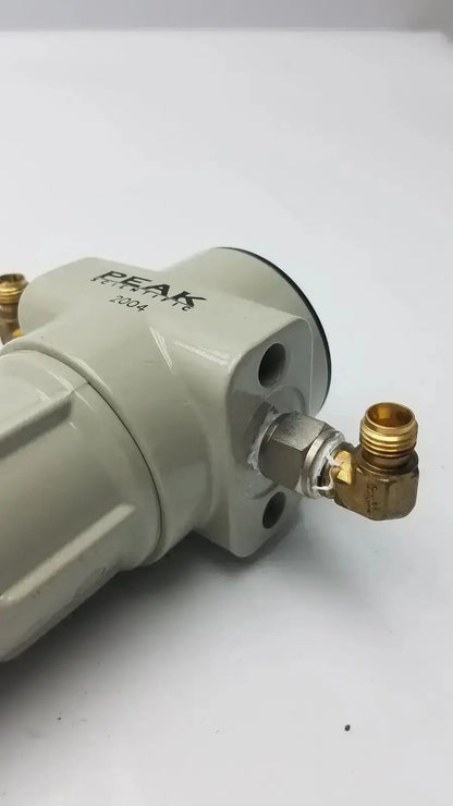 Beige peak scientific a20rac 2004 air filter with brass fittings and element model e361rac for gas purification
