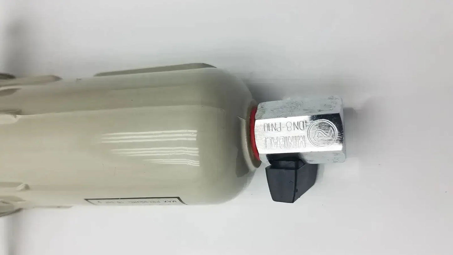 Beige plastic air compressor with silver hexagonal fitting and black knob for peak scientific a20rac e361rac filter model