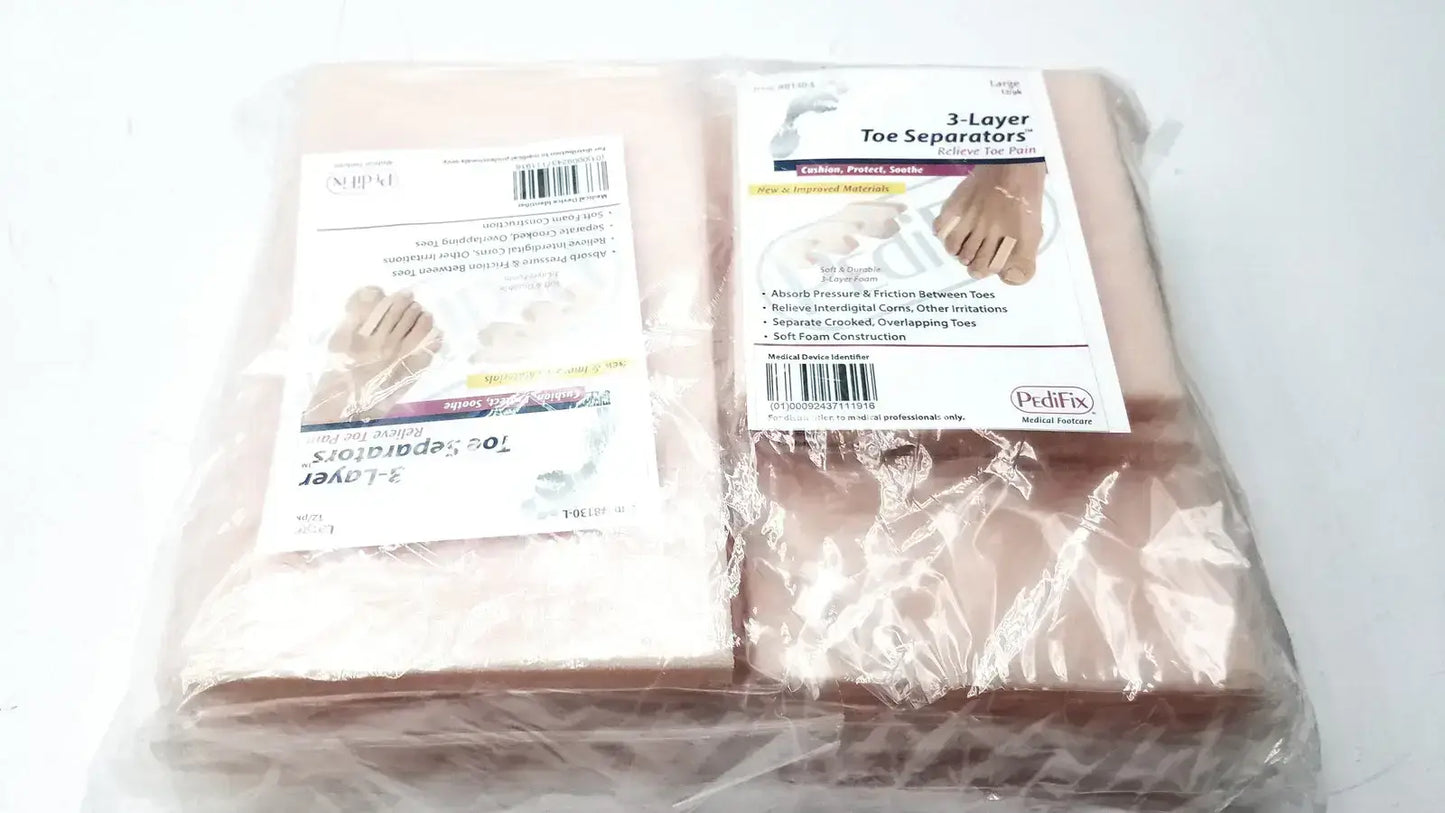 PediFix 8130-L 3-Layer Toe Separators - Large 12/Pack
