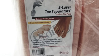 PediFix 8130-L 3-Layer Toe Separators - Large 12/Pack