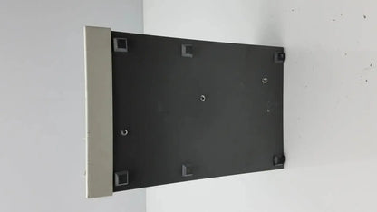 Black rectangular electrophoresis power supply with silver metallic side panel and four black feet pharmacia biotech eps 600