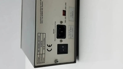 Gray rectangular pharmacia biotech eps 600 electrophoresis power supply with black ports and certified switch by semko ab sweden