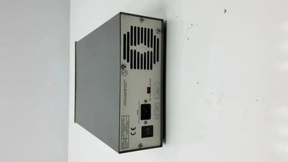 Silver metal electrophoresis power supply with ventilation slits and labeled ports for pharmacia biotech eps 600 model